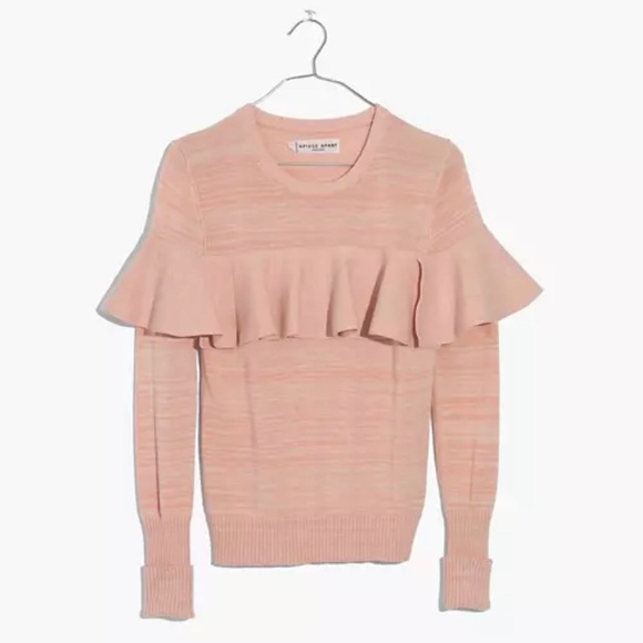 Apiece Apart Sweaters - apiece apart pink ruffled sweater